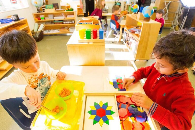 Montessori kindergarten educational concept